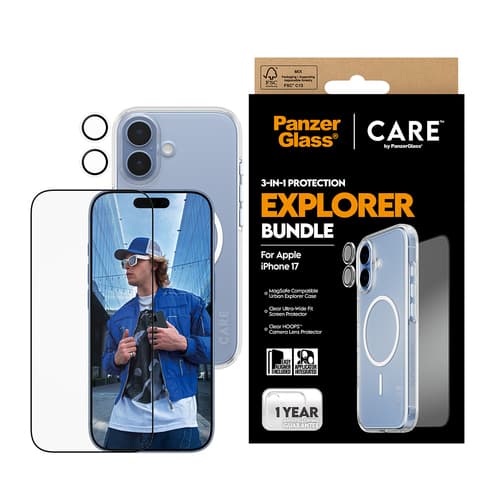 PanzerGlass ® | CARE by ® 3-in-1 Flagship Explorer Bundle iPhone 17 Clear screen protector Apple 1 pc(s)