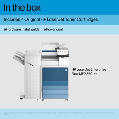 HP Color LaserJet Enterprise Flow LaserJet Enterprise 8601z+ Multifunction Black and white Printer, Only Ethernet; Duplex; Copier, Scanner view 3