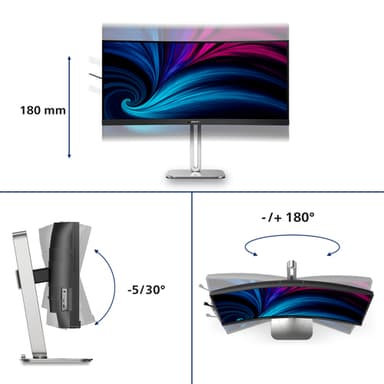 Philips 5000 series 34B2U5600C/00 computer monitor 86.4 cm (34") 3440 x 1440 pixels Dual QHD LCD Grey view 5