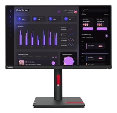 Lenovo ThinkVision T24i-30 computer monitor 60.5 cm (23.8") 1920 x 1080 pixels Full HD LED Black view 1