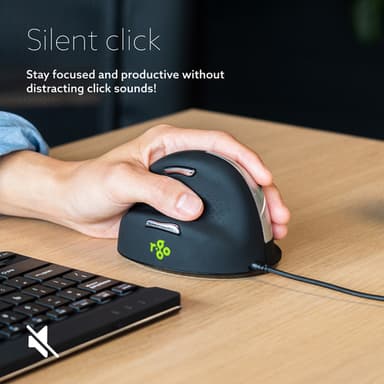 R-Go Tools Ergonomic mouse R-Go HE Break with break software, medium (hand size 165-185 mm), left-handed, Wired, black view 14