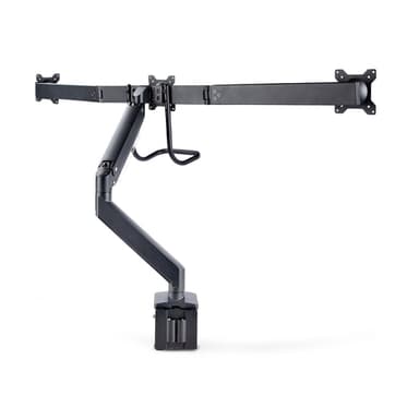 StarTech.com Desk Mount Triple Monitor Arm with Crossbar For Up To Three 27in Screens, VESA 75x75/100x100, Tool-Less Arm Adjustments, C-Clamp/Grommet, Spring-Assisted Arm view 2