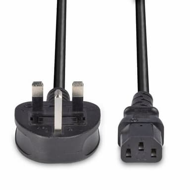Lindy 10m UK 3 Pin Plug to IEC C13 Mains Power Cable, Black view 4