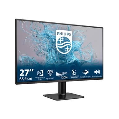 Philips 2000 series 27E2N2500/00 computer monitor 68.6 cm (27") 2560 x 1440 pixels Quad HD LCD Black view 2