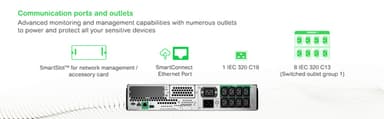 APC Smart-UPS SMT3000RMI2UC- 8x C13, 1x C19, USB, Rackmount 2U, SmartConnect, 3000VA view 12