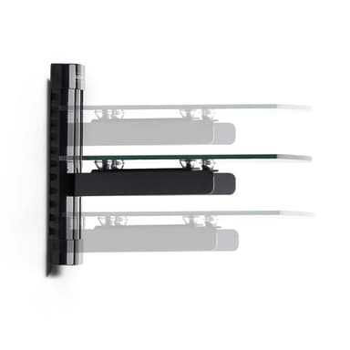 StarTech.com Floating Wall-Mounted AV Shelf, Adjustable Height Shelf For Under TV, Organize A/V Equipment On Black Tempered Glass Shelf view 5