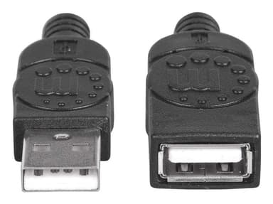 Manhattan USB-A to USB-A Extension Cable, 1.8m, Male to Female, 480 Mbps (USB 2.0), Hi-Speed USB, Black, Lifetime Warranty, Equivalent to USBEXTAA6BK view 3