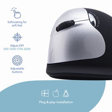 R-Go Tools Ergonomic mouse R-Go HE Break with break software, large (hand size ≥ 185 mm), left-handed, Bluetooth, black view 8