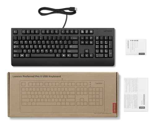 Lenovo Preferred Pro II USB (ES) keyboard Home/Office Black