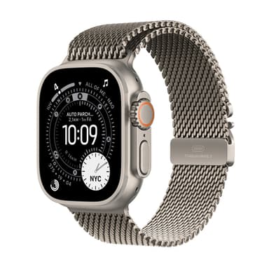 Apple Watch Ultra 3 GPS + Cellular 49mm Natural Titanium Case with Natural Titanium Milanese Loop - Medium view 1