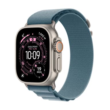 Apple Watch Ultra 3 GPS + Cellular 49mm Natural Titanium Case with Light Blue Alpine Loop - Large view 1