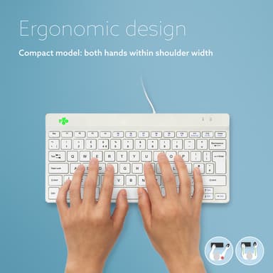R-Go Tools Ergonomic keyboard R-Go Compact Break, compact keyboard with break software, QWERTY (UK), wired, white view 8