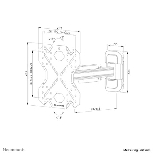 Neomounts WL40S-840BL12 TV mount wall 32-55" - full motion - fast installation