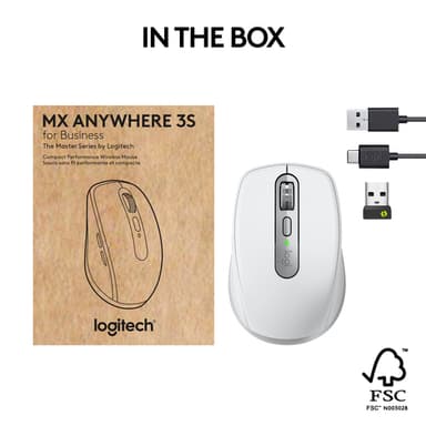 Logitech MX Anywhere 3S for Business mouse Office Right-hand RF Wireless + Bluetooth Laser 8000 DPI view 3