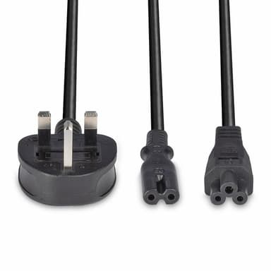 Lindy 2.5m UK 3 Pin Plug to IEC C5 & IEC C7 Splitter Extension Cable, Black view 4