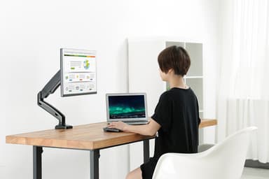 Manhattan Desk Mount for TV & Monitors (Full Motion Spring), For screens 13" to 27", C-Clamp or Grommet Assembly, VESA compatibility: 75x75mm and 100x100mm - check the dimensions of the four mounting holes on back of screen to ensure it fits, Max 9kg, Black,Bracket view 15