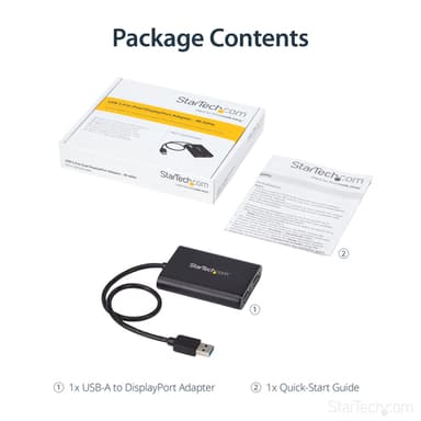 StarTech.com USB 3.0 to Dual DisplayPort Adapter, 4K 60Hz, DisplayLink Certified, USB to Dual DP Display Adapter, Dual DisplayPort Adapter for Mac & Windows view 12