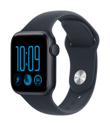 Apple Watch SE (3nd generation) SE 3 GPS 40mm Midnight Aluminium Case with Navy Blue Sport Band - M/L view 1