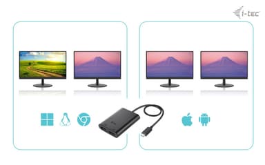 i-tec USB-C Dual 4K/60Hz (single 8K/30Hz) HDMI Video Adapter view 5