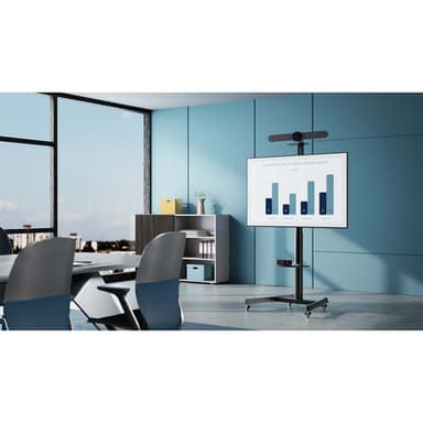 Manhattan Trolley Mount Stand for TV & Monitors (crank handle height adjust), For screens: 37" to 65", VESA compatibility: all between 200x200 to 600x400mm -check the dimensions of the four mounting holes on back of screen to ensure it fits, Max 70kg,1120 to 1570mm view 3