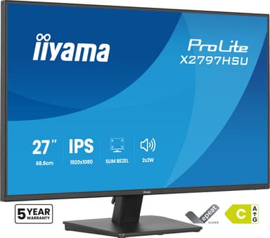 iiyama ProLite X2797HSU-B1 computer monitor 68.6 cm (27") 1920 x 1080 pixels Full HD LED Black view 1