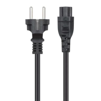 Manhattan Mains Power Cord/Cable, Euro 2-pin (CEE 7/4 Schuko) plug to C5 Female (cloverleaf/triangular), 1m, 2.5A, Lead, Lifetime Warranty view 4