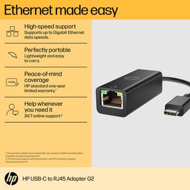 HP USB-C to RJ45 Adapter G2 view 5