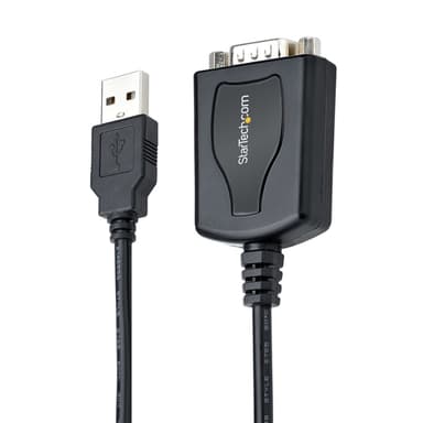 StarTech.com 3ft (1m) USB to Serial Cable with COM Port Retention, DB9 Male RS232 to USB Converter, USB to Serial Adapter for PLC/Printer/Scanner, Prolific Chipset, Windows/Mac - TAA view 2