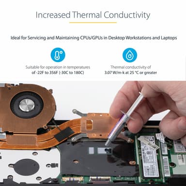 StarTech.com Thermal Paste, Metal Oxide Compound, Re-sealable Syringe (1.5g), CPU Heat Sink Thermal Grease Paste view 3