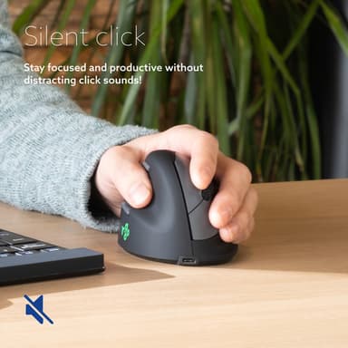 R-Go Tools Ergonomic mouse R-Go HE Break with break software, medium (hand size 165-185 mm), left-handed, Bluetooth, black view 10