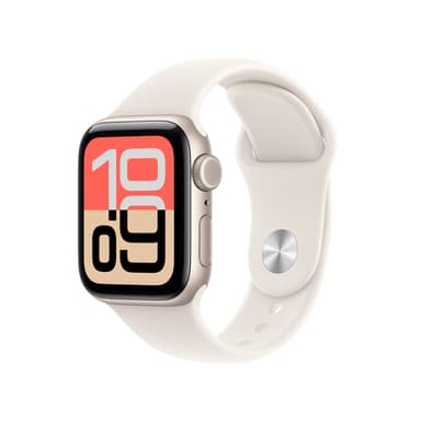 Apple Watch SE (3nd generation) SE 3 GPS + Cellular 40mm Starlight Aluminium Case with Starlight Sport Band - S/M view 1