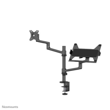Neomounts DS20-425BL2 Monitor arm with laptop holder 17-27" - space saving view 2