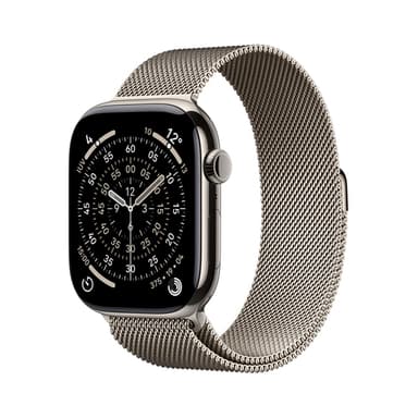 Apple Watch Series 11 GPS + Cellular 46mm Natural Titanium Case with Natural Milanese Loop - S/M view 1
