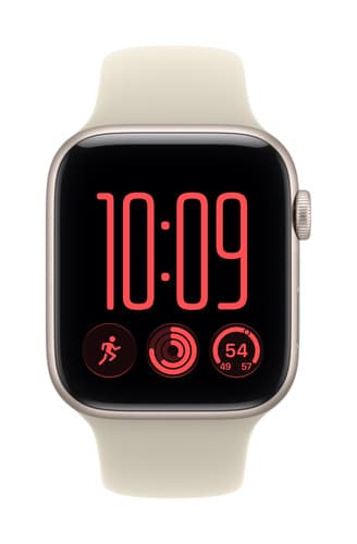 Apple Watch SE (3nd generation) SE 3 GPS 44mm Starlight Aluminium Case with Sand Sport Band - M/L view 2
