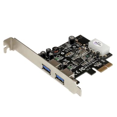 StarTech.com 2 Port PCI Express PCIe SuperSpeed (5Gbps) USB 3.0 Card Adapter with UASP - LP4 Power view 1