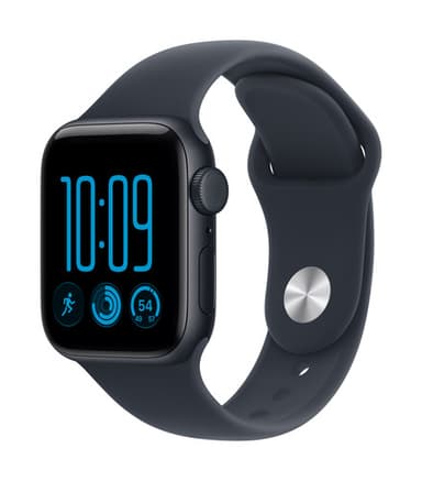 Apple Watch SE (3nd generation) SE 3 GPS + Cellular 40mm Midnight Aluminium Case with Navy Blue Sport Band - M/L view 1
