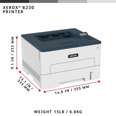 Xerox B230 A4 34ppm Wireless Duplex Printer PCL5e/6 2 Trays Total 251 Sheets UK view 8
