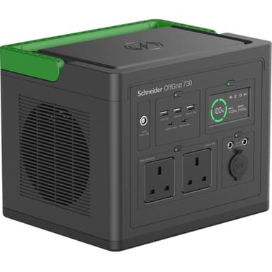 APC SE OffGrid Portable Power Station 730 - Li-Ion battery, LCD, 2x UK outlets, 3x USB-A, 2x USB-C, 3x 12V, wireless charger view 1