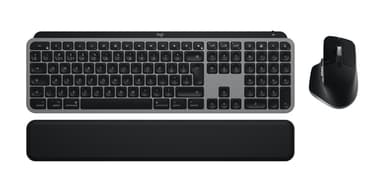 Logitech Master MX Keys S Combo for Mac keyboard Mouse included Home/Office RF Wireless + Bluetooth QWERTY UK English Aluminium, Black view 3