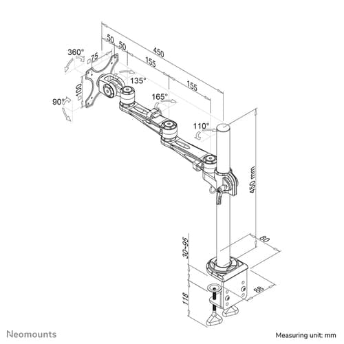 Neomounts FPMA-D935 Monitor arm 10-30"