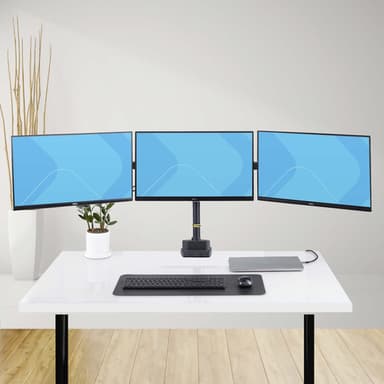 StarTech.com Desk Mount Triple Monitor Arm For Up To Three 27in Screens, VESA 75x75/100x100, Tool-Less Arm Adjustments, C-Clamp/Grommet Mount, Mechanical Spring Arm view 11