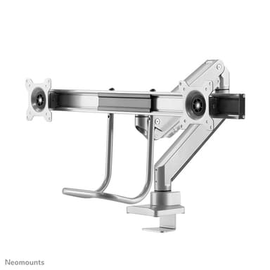Neomounts NM-D775DXSILVER Monitor arm 10-32" - gas spring - Topfix - 180°-stop view 5