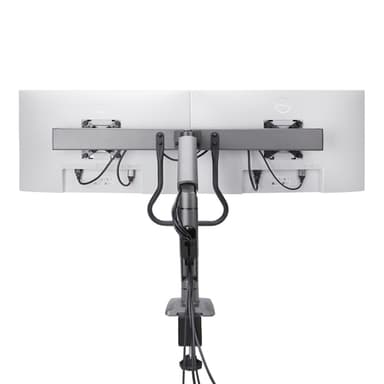StarTech.com Desk Mount Dual Monitor Arm with Crossbar, Up To 27" Displays, VESA 75x75/100x100, Max 33lb/15kg, C-Clamp, Fully Articulating, Mechanical Spring, TAA view 4