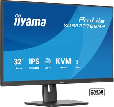 iiyama ProLite XUB3297QSNP-B1 computer monitor 81.3 cm (32") 2560 x 1440 pixels Quad HD LED Black view 1
