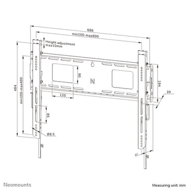 Neomounts WL30-750BL16 Heavy duty wall mount 42-86" - fixed - lockable - fast installation - TÜV view 19