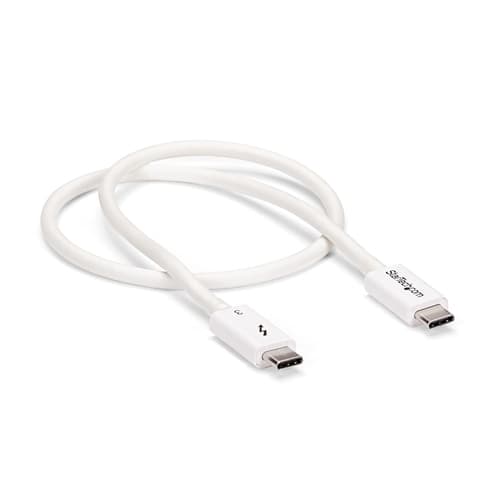 StarTech.com 1.6ft (50cm) Thunderbolt 3 Cable, 40Gbps, 100W PD, 4K/5K, Thunderbolt Certified, Compatible with Thunderbolt 4/USB 3.2/DisplayPort