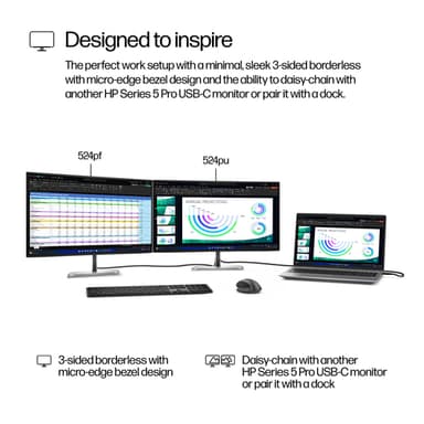 HP Series 5 Pro 23.8 inch FHD Monitor - 524pf view 9