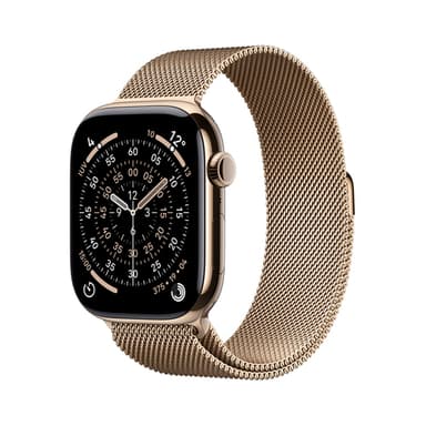 Apple Watch Series 11 GPS + Cellular 46mm Gold Titanium Case with Gold Milanese Loop - M/L view 1