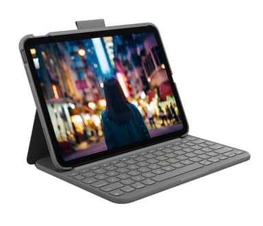 Logitech Slim Folio QWERTY UK English Bluetooth Grey view 1