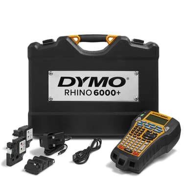 DYMO Rhino 6000+ Industrial Label Maker | Computer Connected Label Printer with Hard Carry Case | Includes 1 Vinyl Tape Cassette1 Flexible Nylon Tape Cassette and Rechargeable Lithium Ion Battery view 1